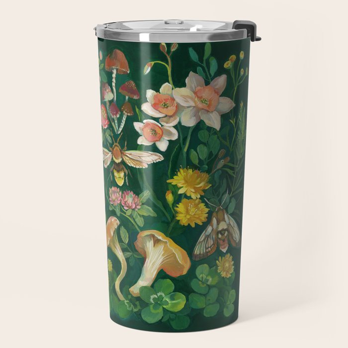Mushrooms Dandelion Garden Travel Mug Gallery Image 2