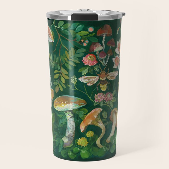 Mushrooms Dandelion Garden Travel Mug Gallery Image 1