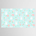 Cute rabbit bunny animal with spring flowers Tablecloth Gallery Image 2