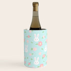 Cute rabbit bunny animal with spring flowers Wine Chiller Gallery Image 3