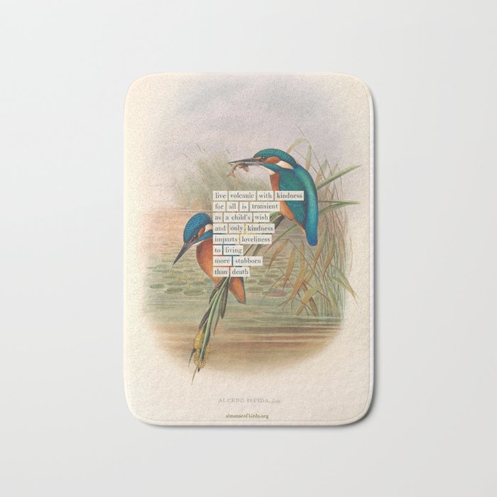 Bird Divinations: Kingfisher (about: almanacofbirds.org) Bath Mat Gallery Image 1
