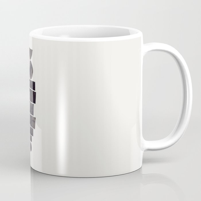 Black & White Minimalist Mid Century Paper collage Funky Black Ink Tribal Geometric by Ejaaz Haniff Coffee Mug Gallery Image 1