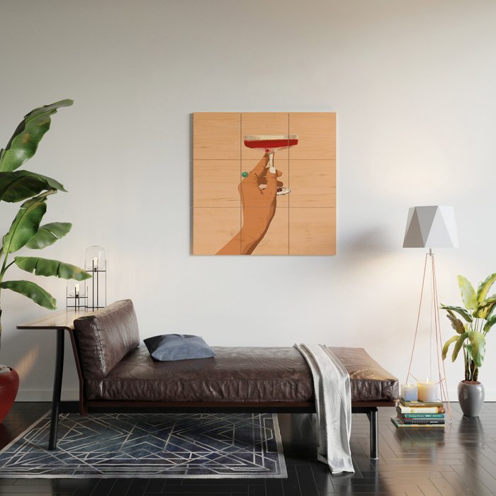 Cheers to Love, Laughter & Happily Ever After #painting #illustration Wood Wall Art Gallery Image 2