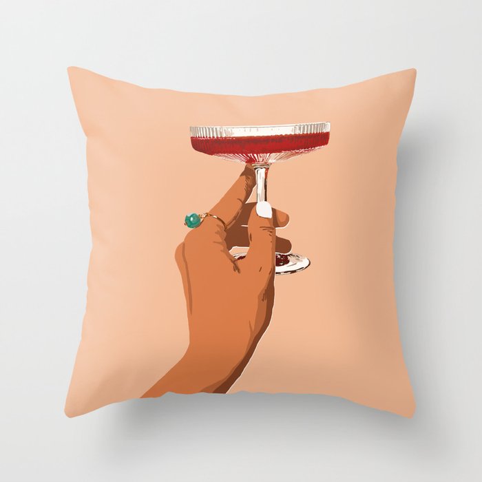Cheers to Love, Laughter & Happily Ever After #painting #illustration Throw Pillow Gallery Image 6