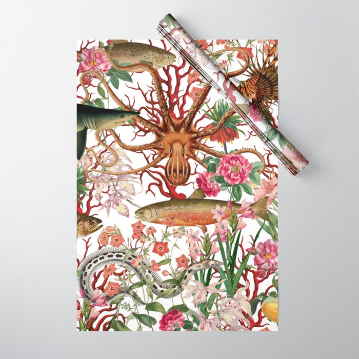 Floral Ocean Eden Wrapping Paper Gallery Image 1