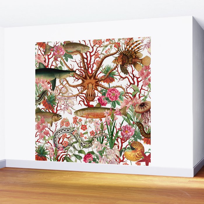 Floral Ocean Eden Wall Mural Gallery Image 2