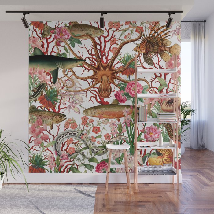 Floral Ocean Eden Wall Mural Gallery Image 1