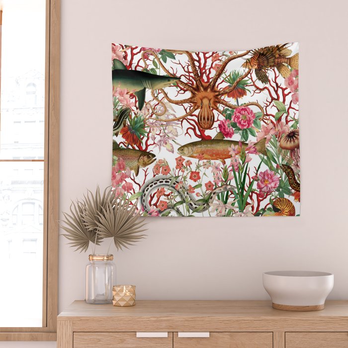 Floral Ocean Eden Wall Tapestry Gallery Image 2