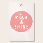 Rise and Shine inspirational quote typography wall art home decor in peach pink Cutting Board Gallery Image 1