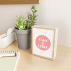 Rise and Shine inspirational quote typography wall art home decor in peach pink Mini Art Print Gallery Image 2