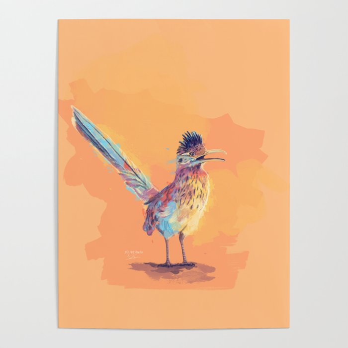 Desert Song - Roadrunner Illustration Poster Gallery Image 4