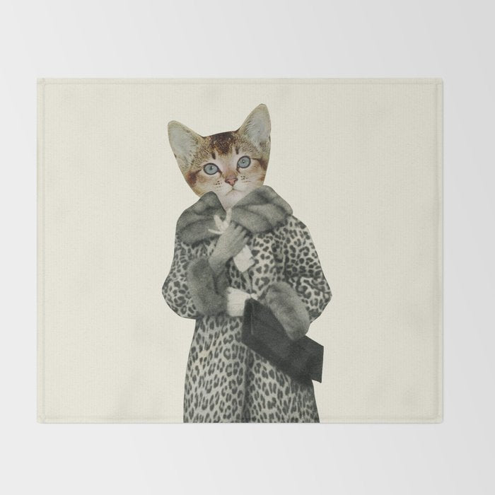 Kitten Dressed as Cat Throw Blanket Gallery Image 2