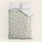 Spring Frogs and Orchids - Light Green Duvet Cover Gallery Image 6