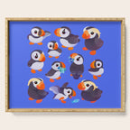 Happy puffin - blue Serving Tray Gallery Image 1