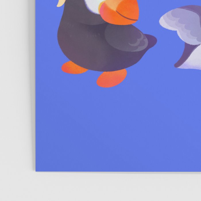 Happy puffin - blue Poster Gallery Image 3