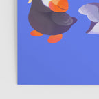 Happy puffin - blue Poster Gallery Image 3