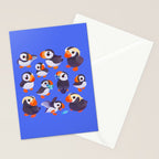 Happy puffin - blue Stationery Card Gallery Image 2