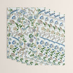 Chinoiserie birds peacock flowers leaves, romantic, vintage, retro, cozy heirloom Wrapping Paper Gallery Image 3