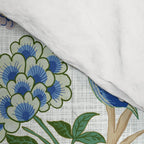 Chinoiserie birds peacock flowers leaves, romantic, vintage, retro, cozy heirloom Comforter Gallery Image 4