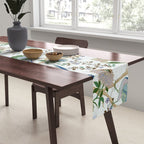 Chinoiserie birds peacock flowers leaves, romantic, vintage, retro, cozy heirloom Table Runner Gallery Image 2