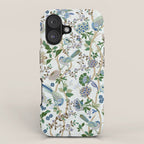 Chinoiserie birds peacock flowers leaves, romantic, vintage, retro, cozy heirloom iPhone Case Gallery Image 1