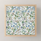 Chinoiserie birds peacock flowers leaves, romantic, vintage, retro, cozy heirloom Mini Art Print Gallery Image 1