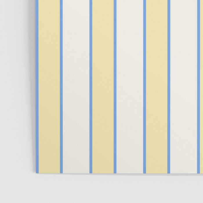 Elegant Cabana Stripe Yellow And Blue Retro Boho Coastal Beach Vibe Poster Gallery Image 3