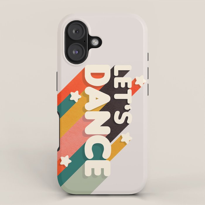 Let's Dance - retro rainbow typography iPhone Case Gallery Image 1