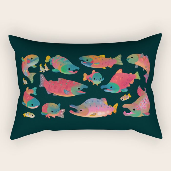Salmon day Rectangular Pillow Gallery Image 2