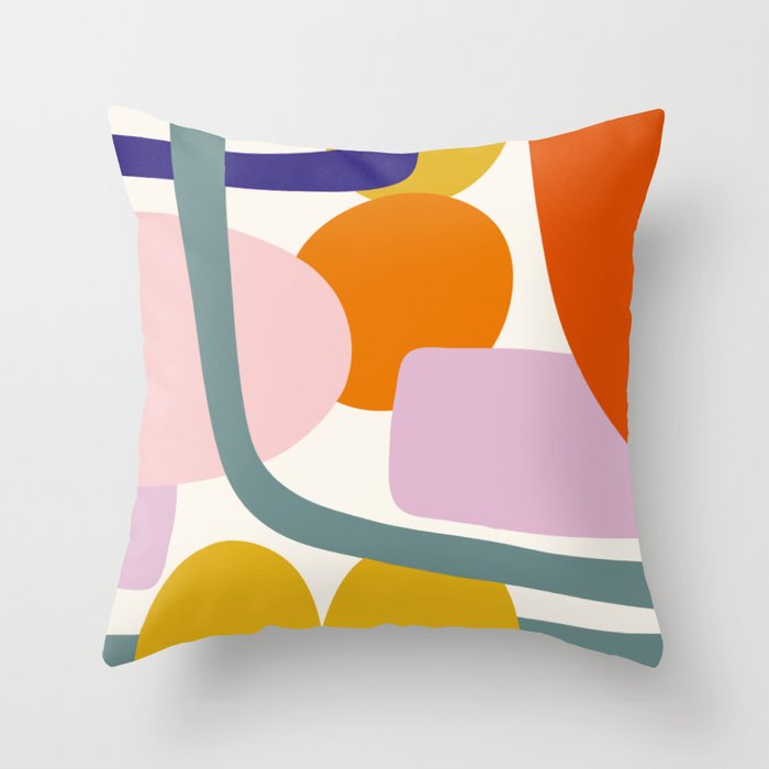 Rainbow Collage  Throw Pillow Gallery Image 1