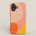 geometry shape mid century organic blush curry teal iPhone Case Gallery Image 1