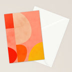 geometry shape mid century organic blush curry teal Stationery Card Gallery Image 2