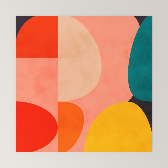 geometry shape mid century organic blush curry teal Mini Art Print Gallery Image 6