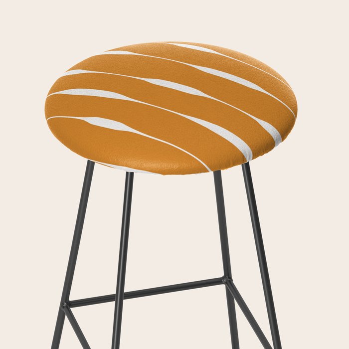 Ochre Threaded Stripes Painted Pattern Stool Gallery Image 2