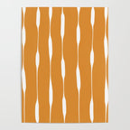 Ochre Threaded Stripes Painted Pattern Poster Gallery Image 4