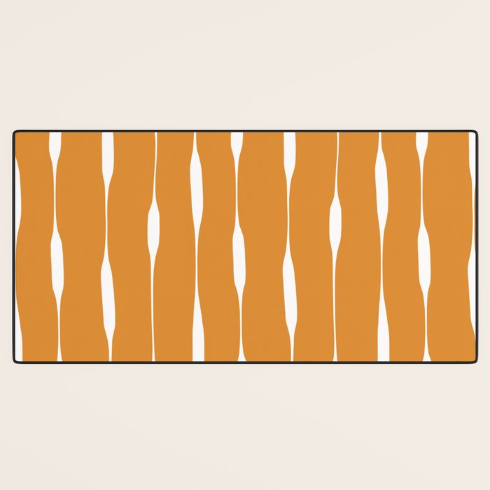 Ochre Threaded Stripes Painted Pattern Desk Mat Gallery Image 3