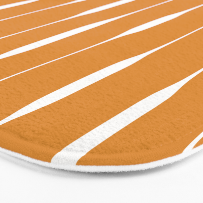 Ochre Threaded Stripes Painted Pattern Bath Mat Gallery Image 3