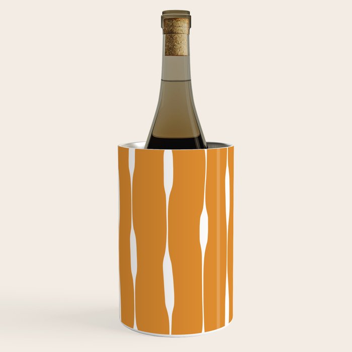 Ochre Threaded Stripes Painted Pattern Wine Chiller Gallery Image 2