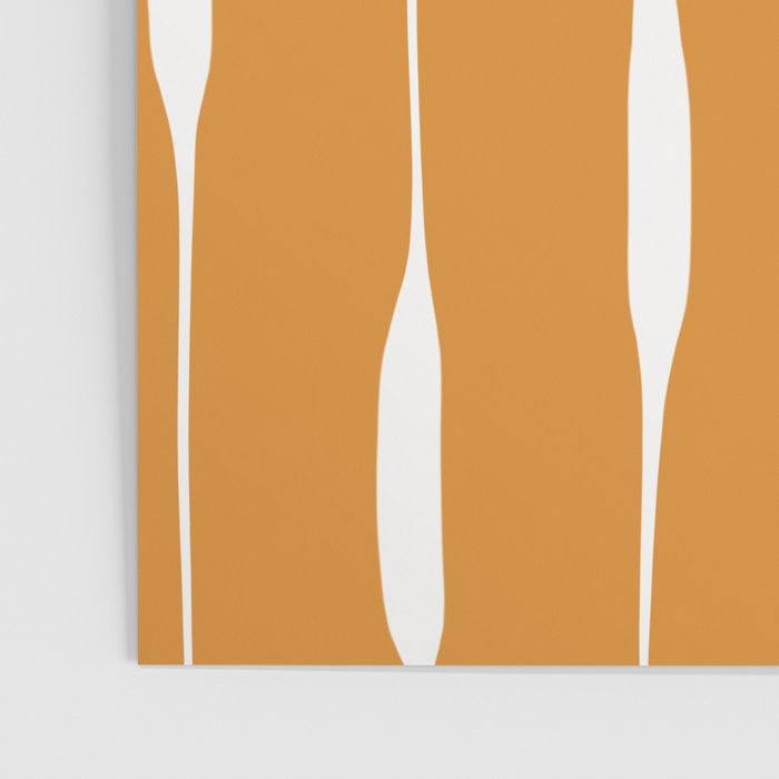 Ochre Threaded Stripes Painted Pattern Poster Gallery Image 3
