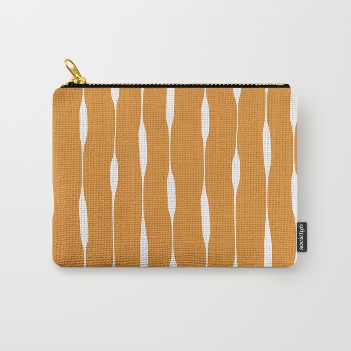 Ochre Threaded Stripes Painted Pattern Carry All Pouch Gallery Image 1