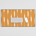Ochre Threaded Stripes Painted Pattern Desk Mat Gallery Image 1