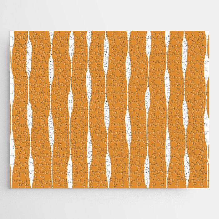 Ochre Threaded Stripes Painted Pattern Jigsaw Puzzle Gallery Image 1
