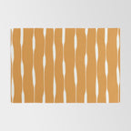 Ochre Threaded Stripes Painted Pattern Rug Gallery Image 2