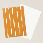 Ochre Threaded Stripes Painted Pattern Stationery Card Gallery Image 2