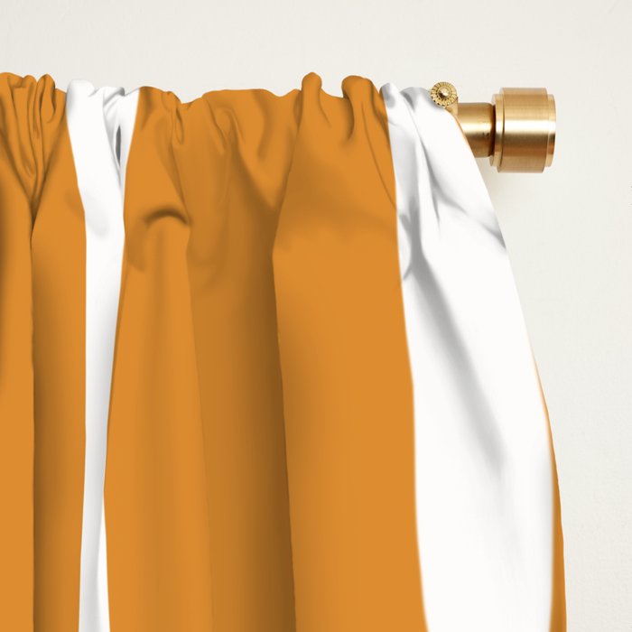 Ochre Threaded Stripes Painted Pattern Window Curtain Gallery Image 2