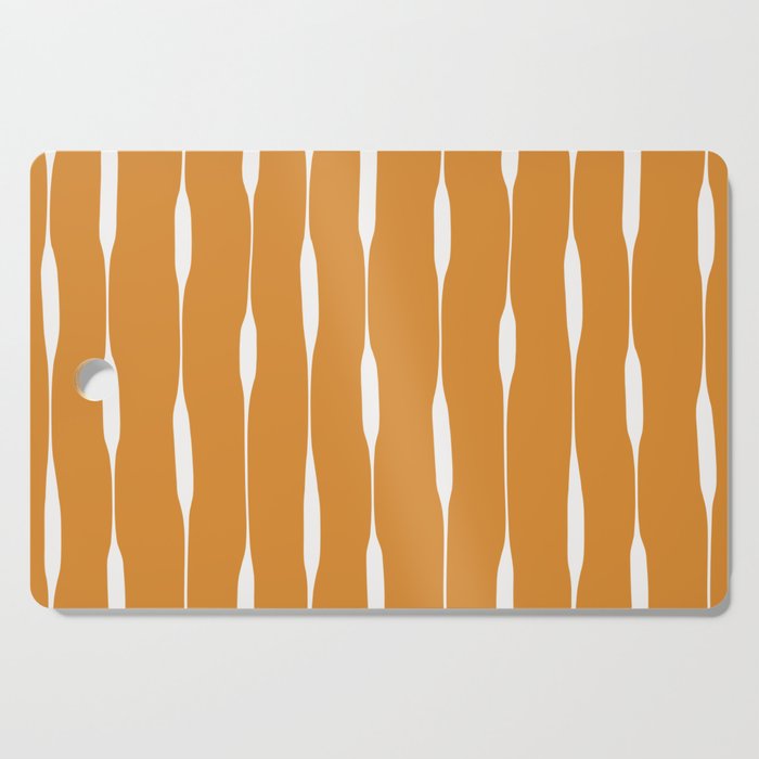 Ochre Threaded Stripes Painted Pattern Cutting Board Gallery Image 1