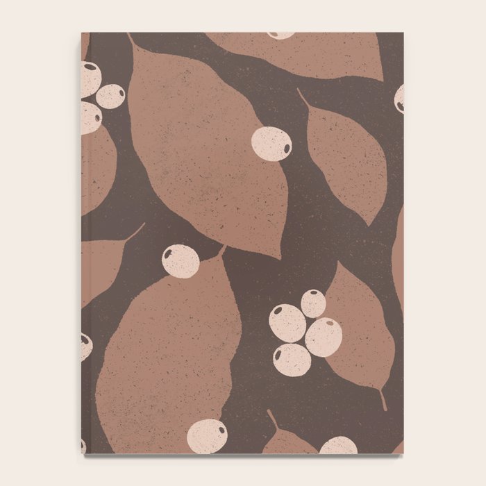Coffee Leaves and Berries - Mocha Mousse Dark Notebook Gallery Image 4