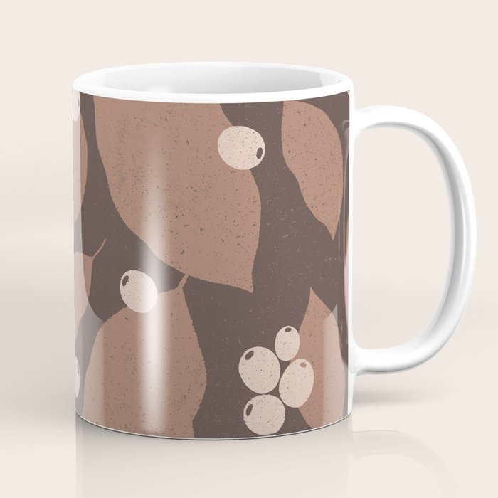 Coffee Leaves and Berries - Mocha Mousse Dark Coffee Mug Gallery Image 1
