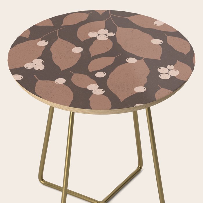 Coffee Leaves and Berries - Mocha Mousse Dark Side Table Gallery Image 2