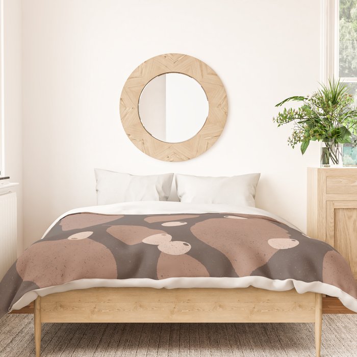 Coffee Leaves and Berries - Mocha Mousse Dark Duvet Cover Gallery Image 3